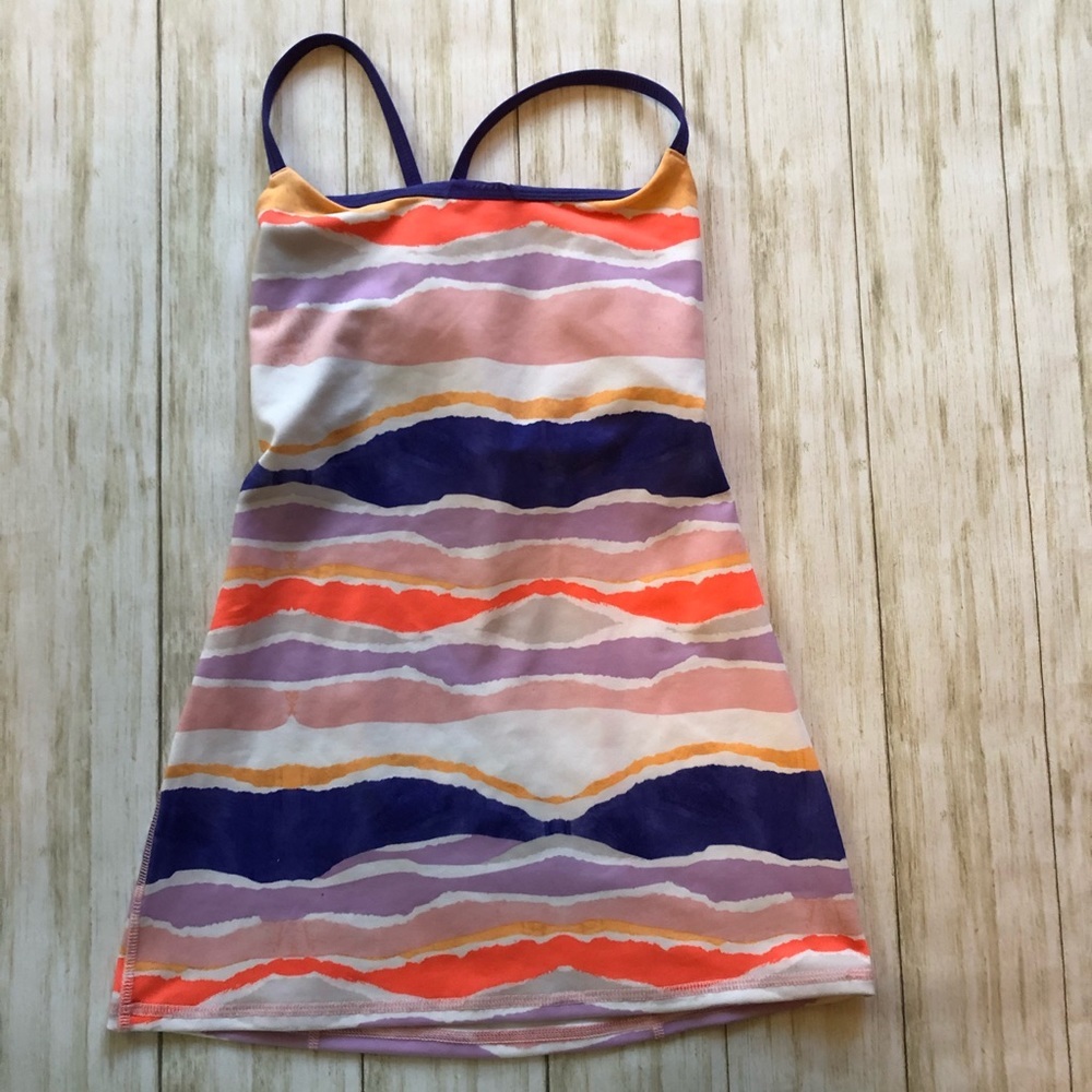 lululemon athletica Strappy Wave-Print Tank Top in Purple, Pink, Orange, White